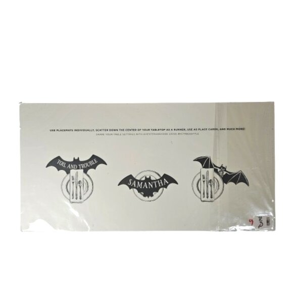 Hester & Cork Chalkboard Paper Bats Placemats Set of 12 Halloween Decoration - Picture 2 of 8